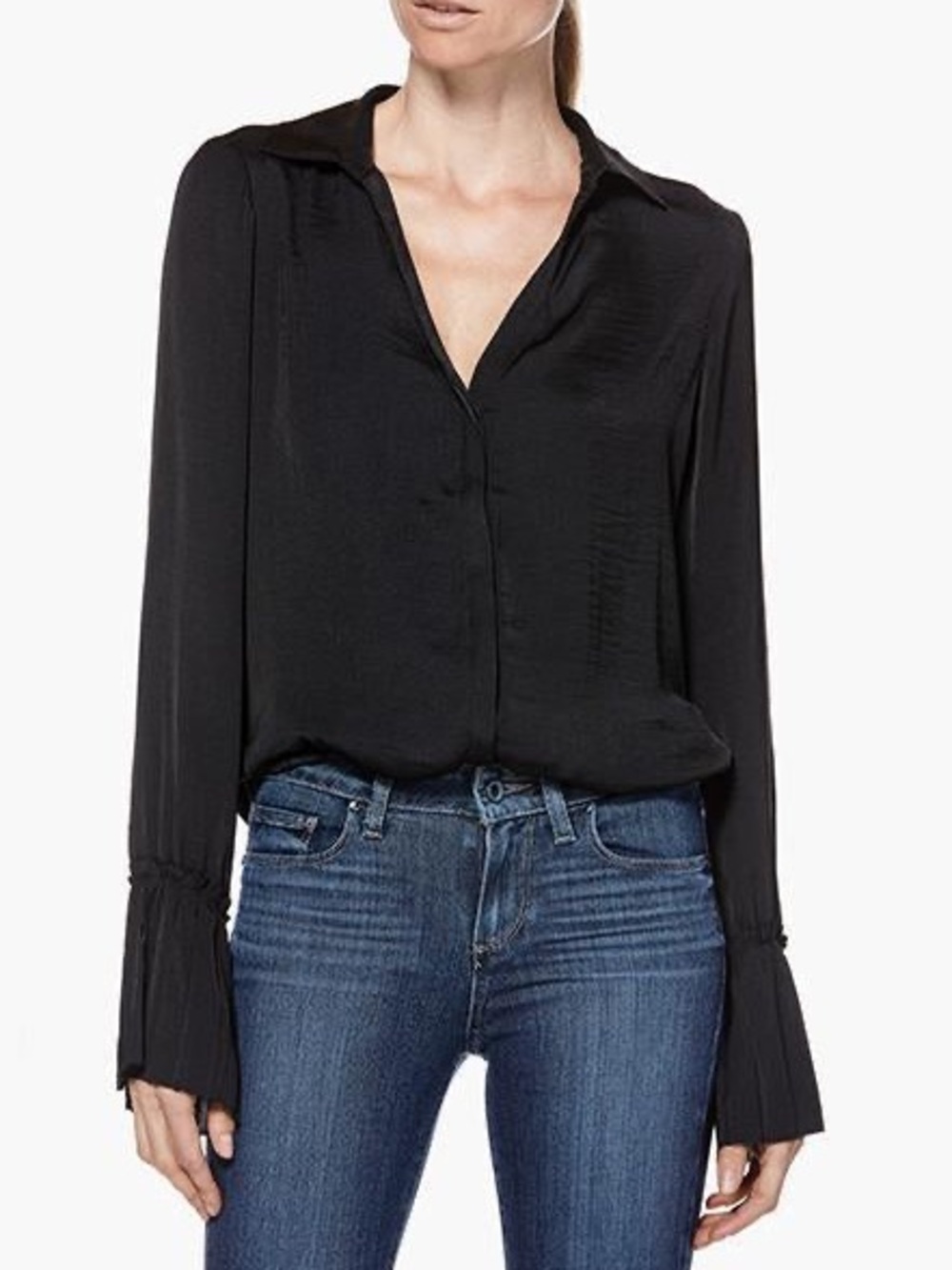 PAIGE Abriana Flare Pleated Cuff Shirt ❤️❤️